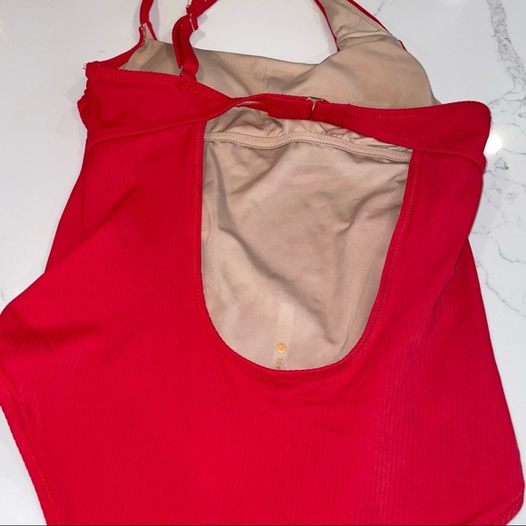 Women's Ribbed Asymmetrical One Shoulder One Piece Swimsuit - Shade & Shore - Picture 3 of 9